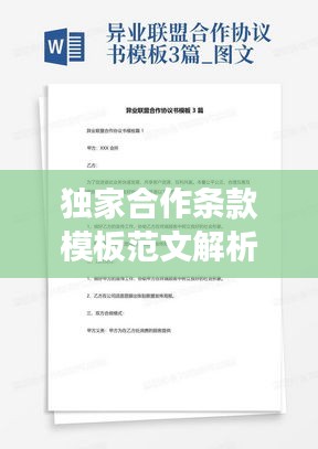 獨家合作條款模板范文解析，洞悉合作細節，助力高效合作！